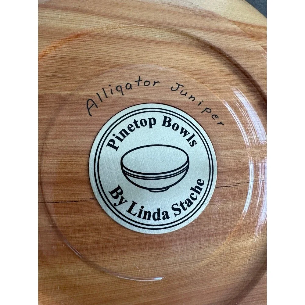 Pinetop Bowls Linda Staehe Alligator Juniper Wood Bowl 11” Southwestern Decor